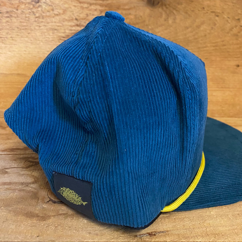 Vintage Orvis Fishing Corduroy Strapback Hat Rope Blue
